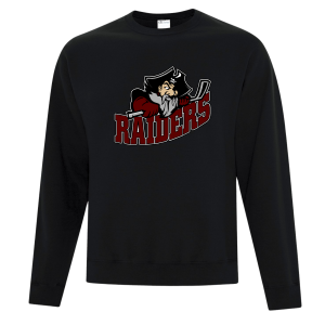Seven Oaks Raiders fleece crew neck sweater with soft brushed interior and classic athletic fit - Black