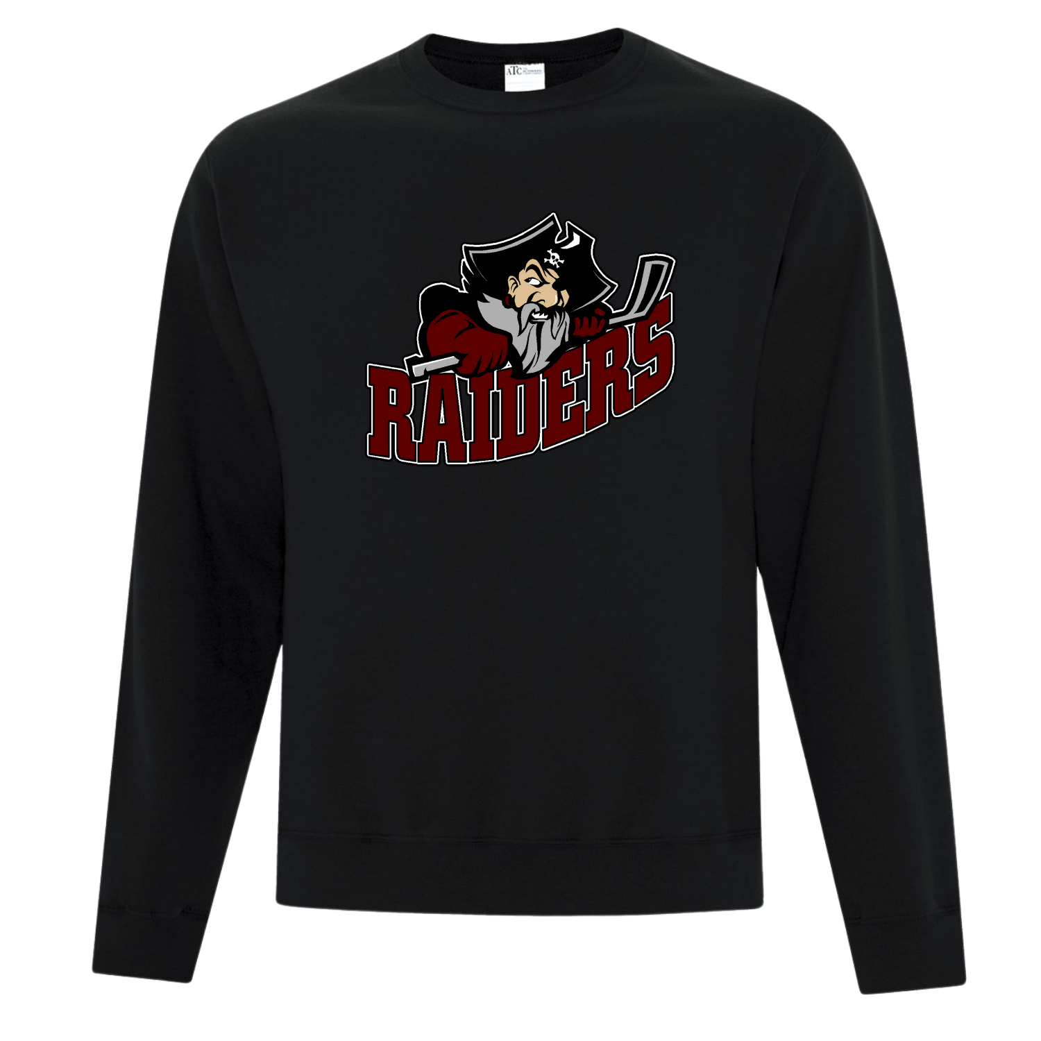 Seven Oaks Raiders fleece crew neck sweater with soft brushed interior and classic athletic fit - Black
