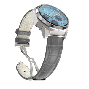 Alternative view of Grey Leather - Steel Clasp
