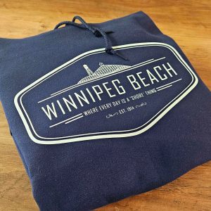 Winnipeg Beach “The Beacher” hoodie inspired by historic Rollercoaster and Water Tower