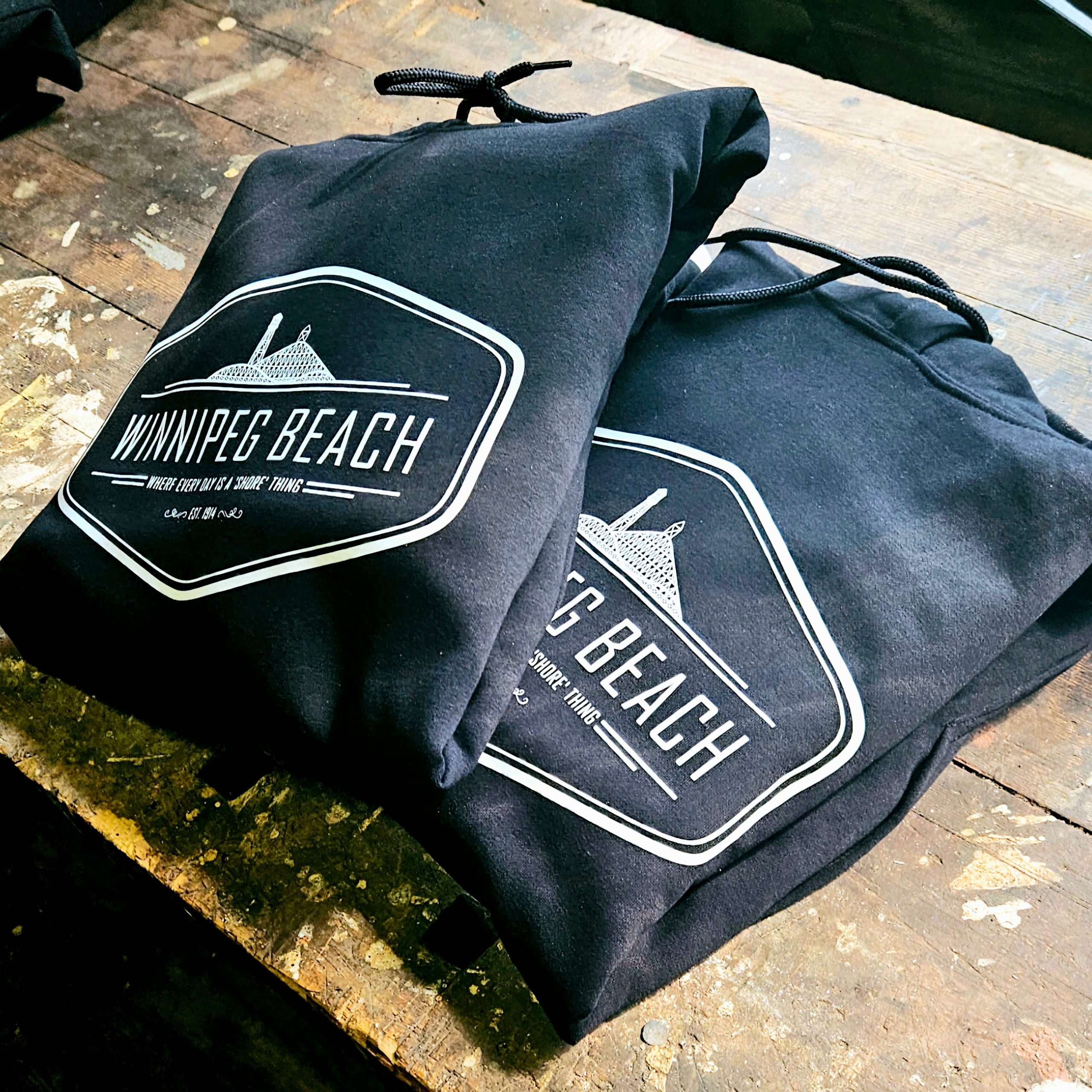 Winnipeg Beach “The Beacher” hoodie inspired by historic Rollercoaster and Water Tower