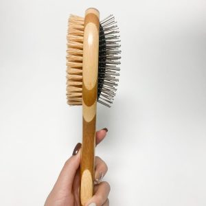 Bamboo Pet Brush with Sisal and Steel Bristles – Eco-Friendly Grooming