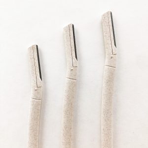 Smile Boutiques Wheat Straw Eyebrow Razor – Biodegradable Dermaplaning Tool (Set of 3)