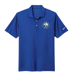 Riel Construction Rec Club Nike Micro Pique 2.0 polo with moisture‑wicking fabric and DTF graphics - Royal Blue