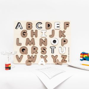Alternative view of ALPHABETICAL PUZZLE - CHALKBOARD BASE WITH TRACERS -  Educational Alphabet Tracing Board | Sensory Learning Tool for Autism | Handwriting Practice Board