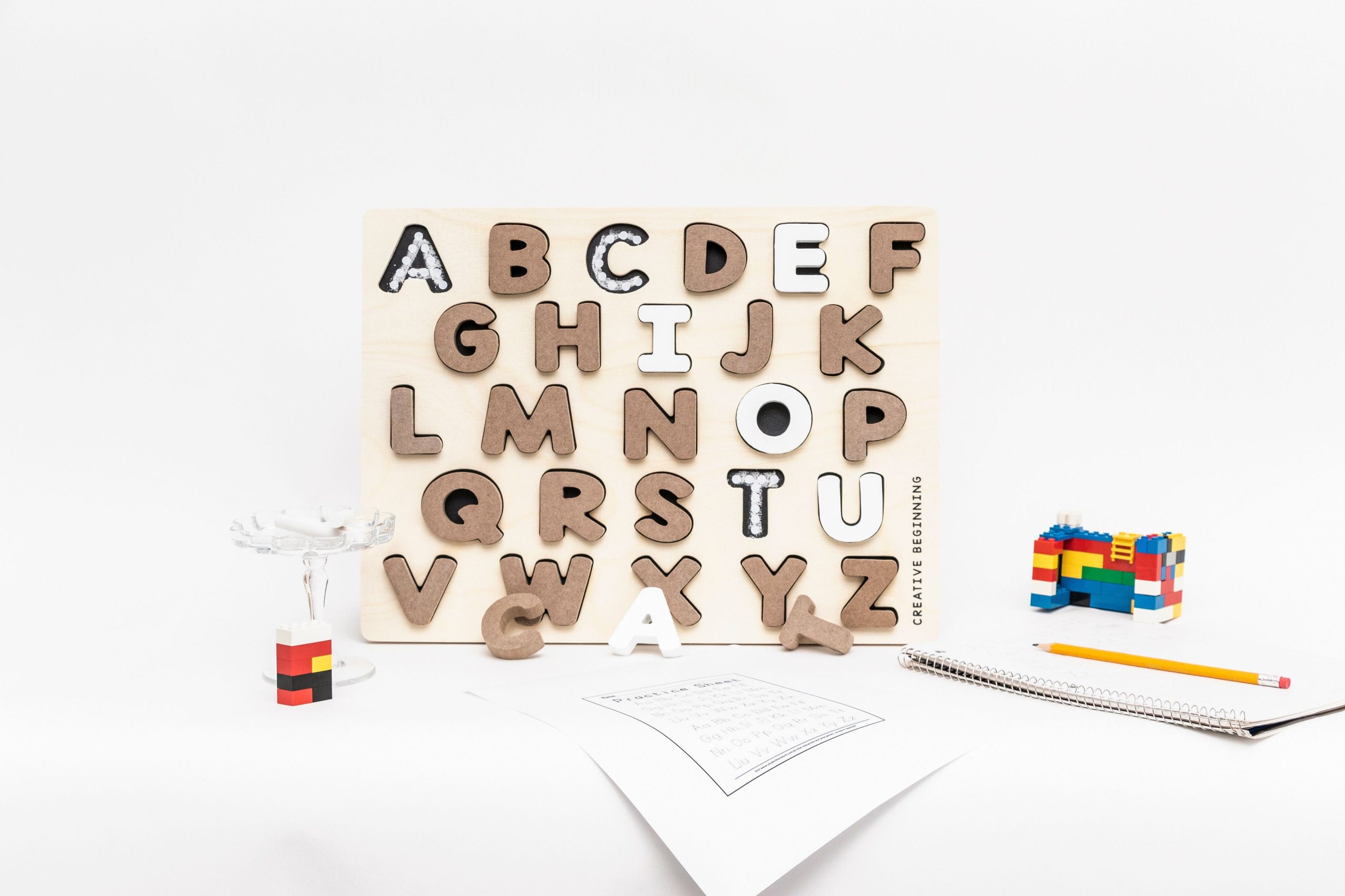ALPHABETICAL PUZZLE - CHALKBOARD BASE WITH TRACERS - Educational Alphabet Tracing Board | Sensory Learning Tool for Autism | Handwriting Practice Board - Image 2