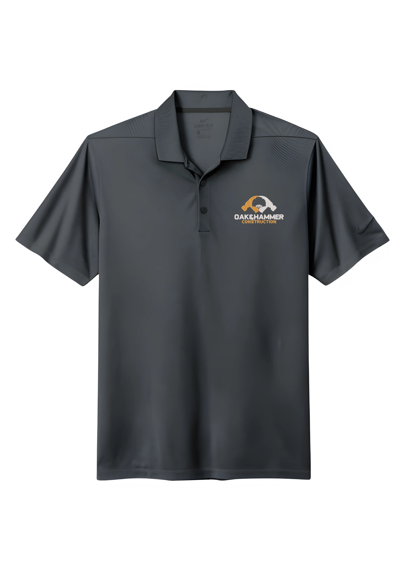 Oak & Hammer Nike Micro Pique 2.0 polo with moisture‑wicking fabric and customizable decoration options - Anthracite