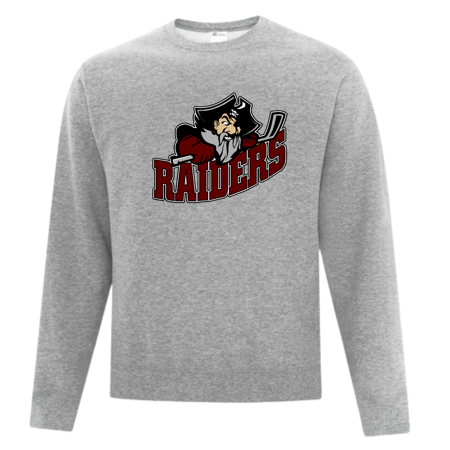 Seven Oaks Raiders fleece crew neck sweater with soft brushed interior and classic athletic fit - Athletic Heather