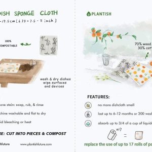 Orange - Swedish Sponge Cloth - Image 4