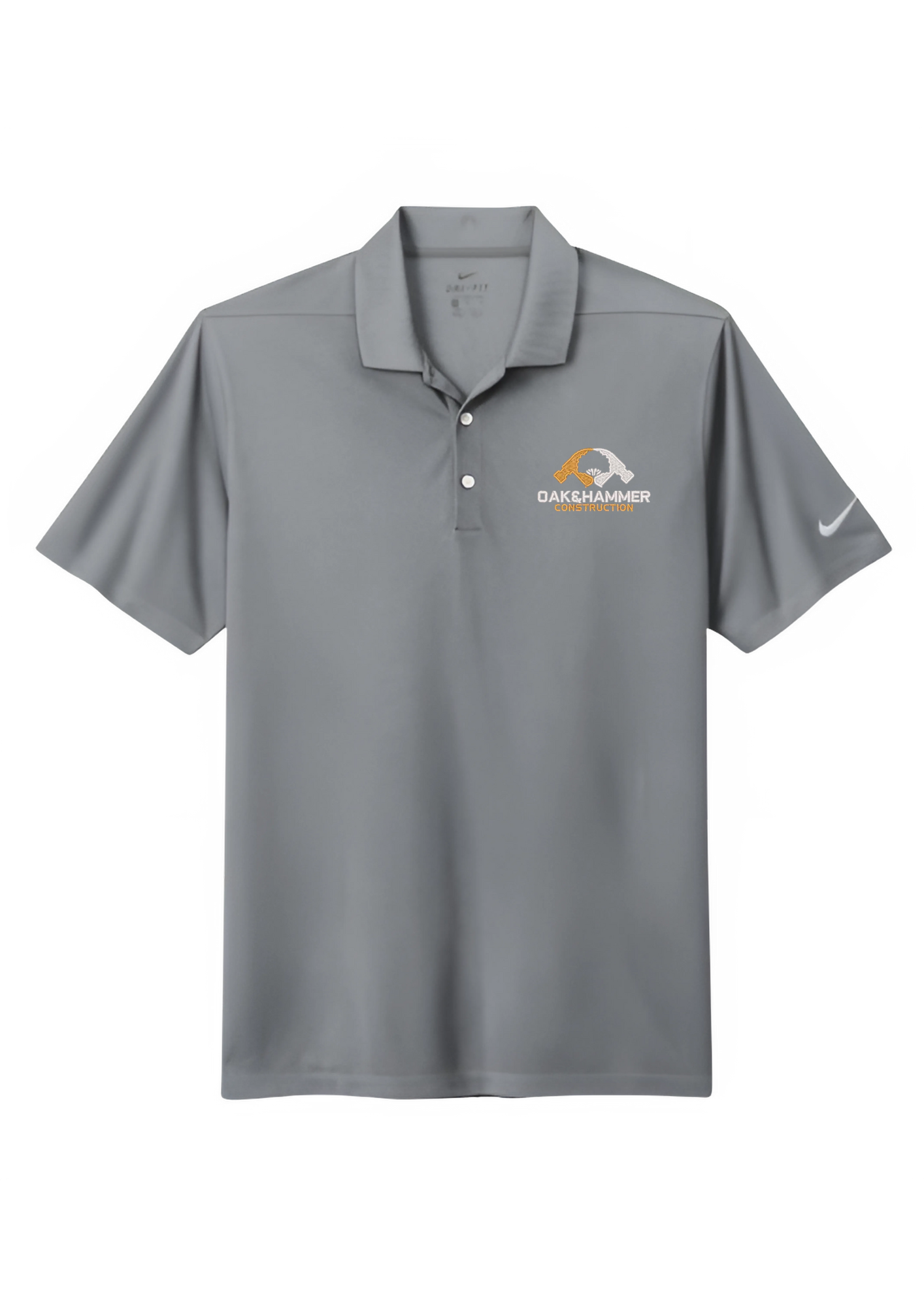 Oak & Hammer Nike Micro Pique 2.0 polo with moisture‑wicking fabric and customizable decoration options - Cool Grey