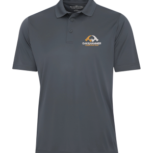 Oak & Hammer moisture‑wicking golf polo with customizable embroidery or DTF decoration - Iron Gray