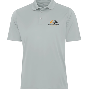 Oak & Hammer moisture‑wicking golf polo with customizable embroidery or DTF decoration - Silver
