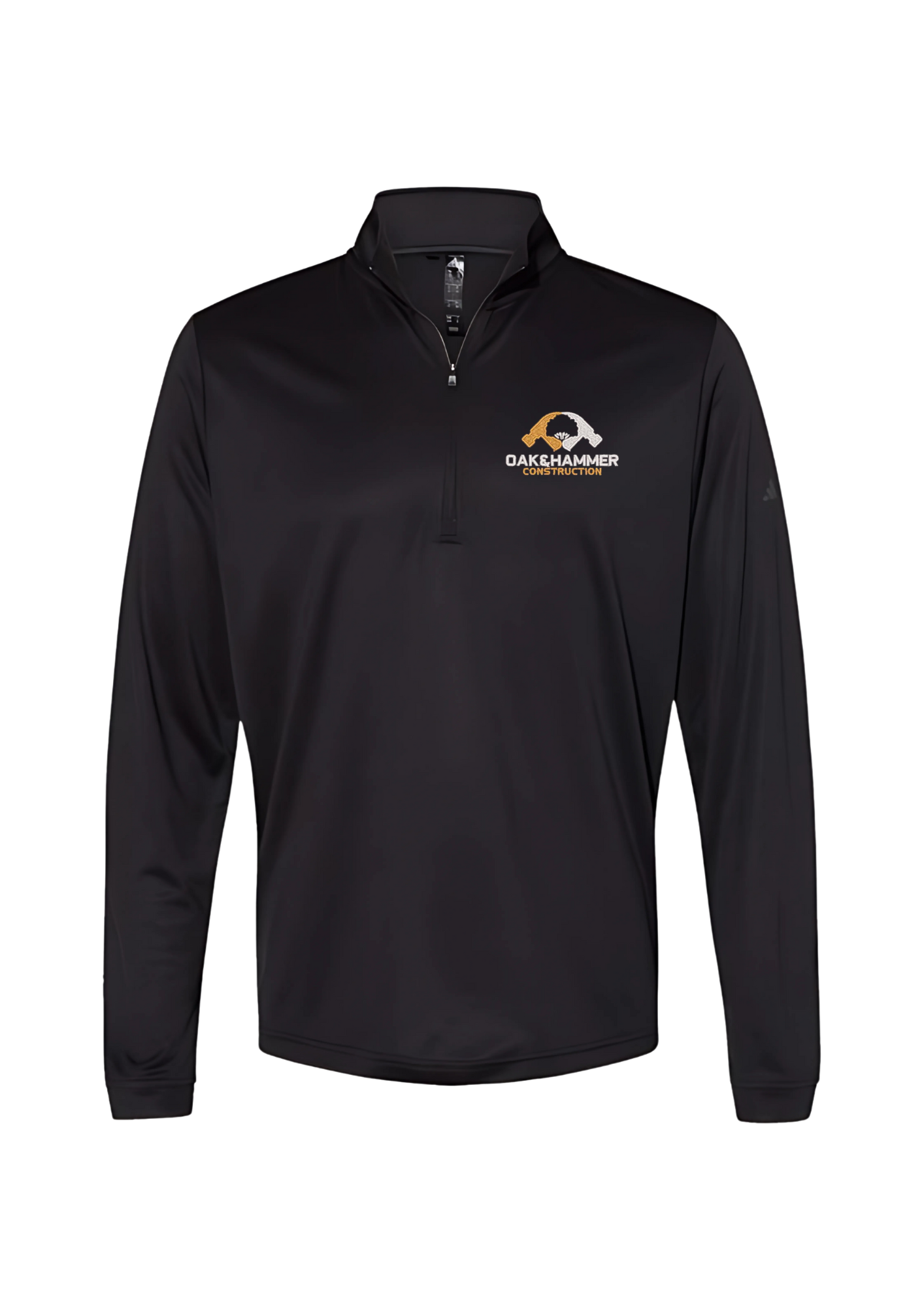 Oak & Hammer Adidas A401 lightweight performance quarter‑zip pullover with moisture‑wicking fabric - Black