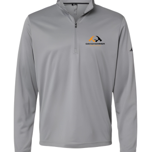 Oak & Hammer Adidas A401 lightweight performance quarter‑zip pullover with moisture‑wicking fabric - Gray