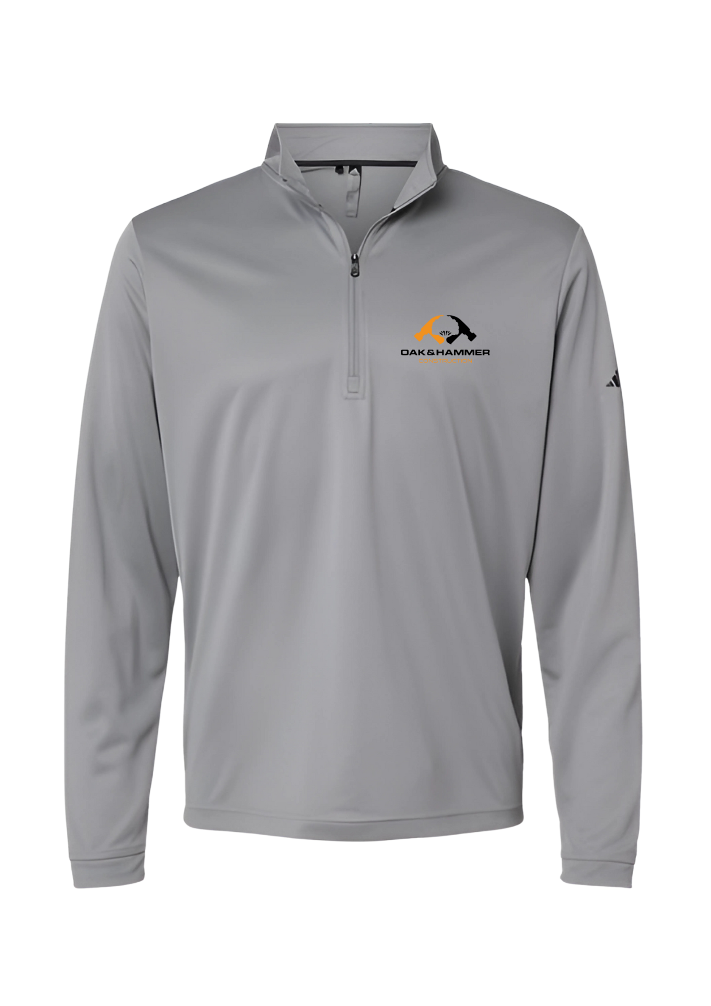 Oak & Hammer Adidas A401 lightweight performance quarter‑zip pullover with moisture‑wicking fabric - Gray