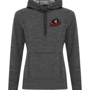 Seven Oaks Raiders women’s premium performance hoodie with moisture‑wicking fabric and DTF logo - Grey Heather