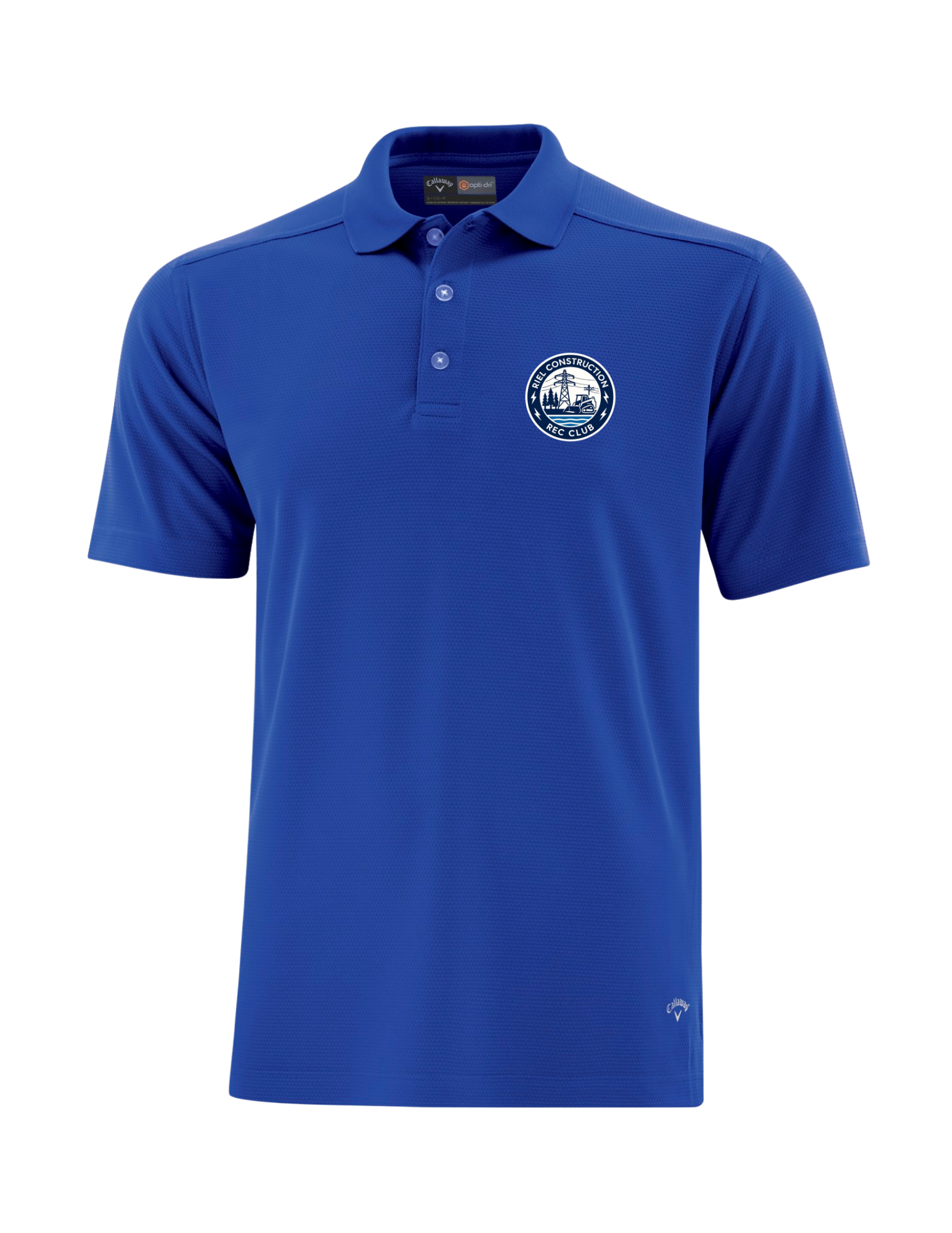 Riel Construction Rec Club Callaway Core Performance Polo CGM211 with moisture‑wicking fabric - Royal Blue