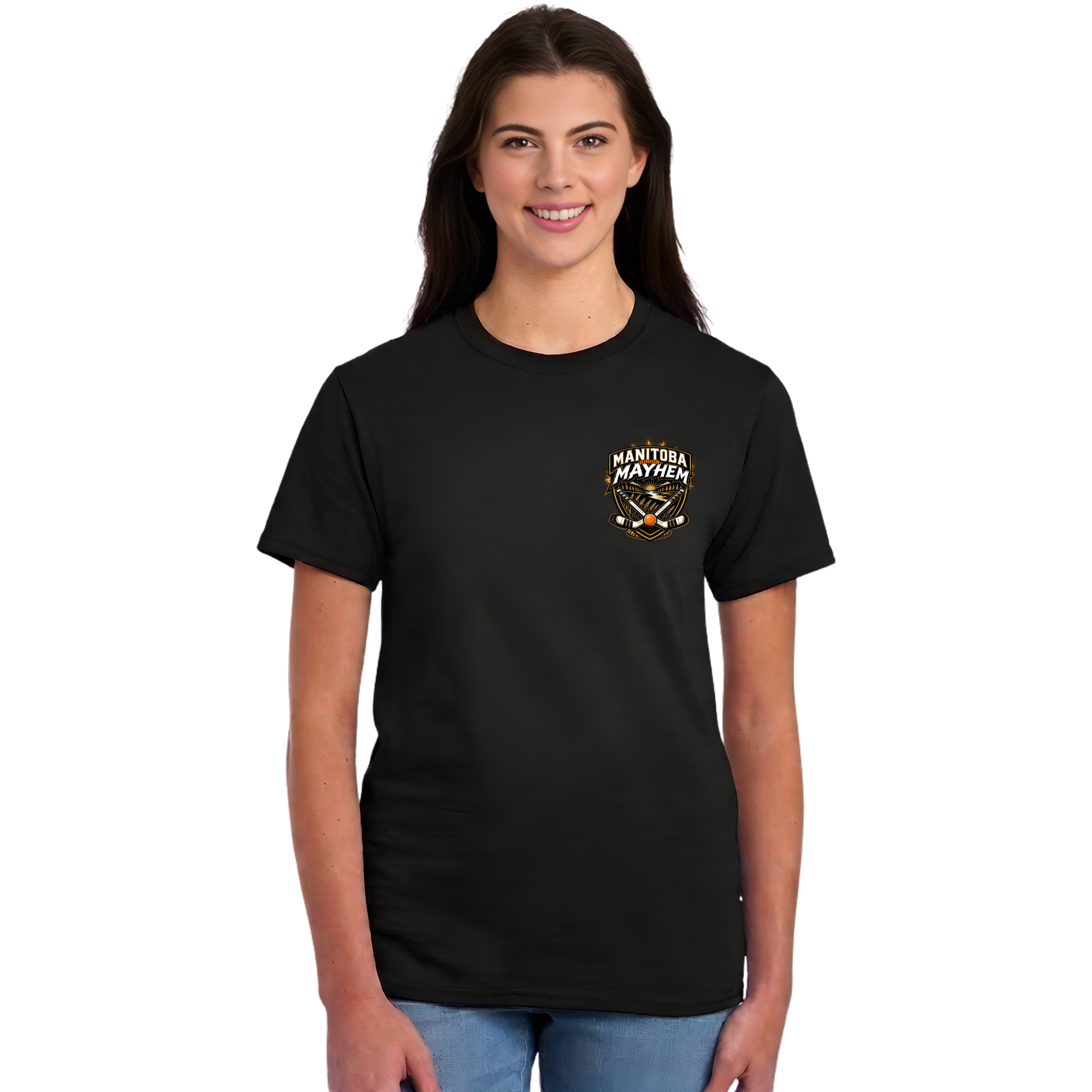 Manitoba Jr. Mayhem soft‑blend moisture‑managed t‑shirt in team black