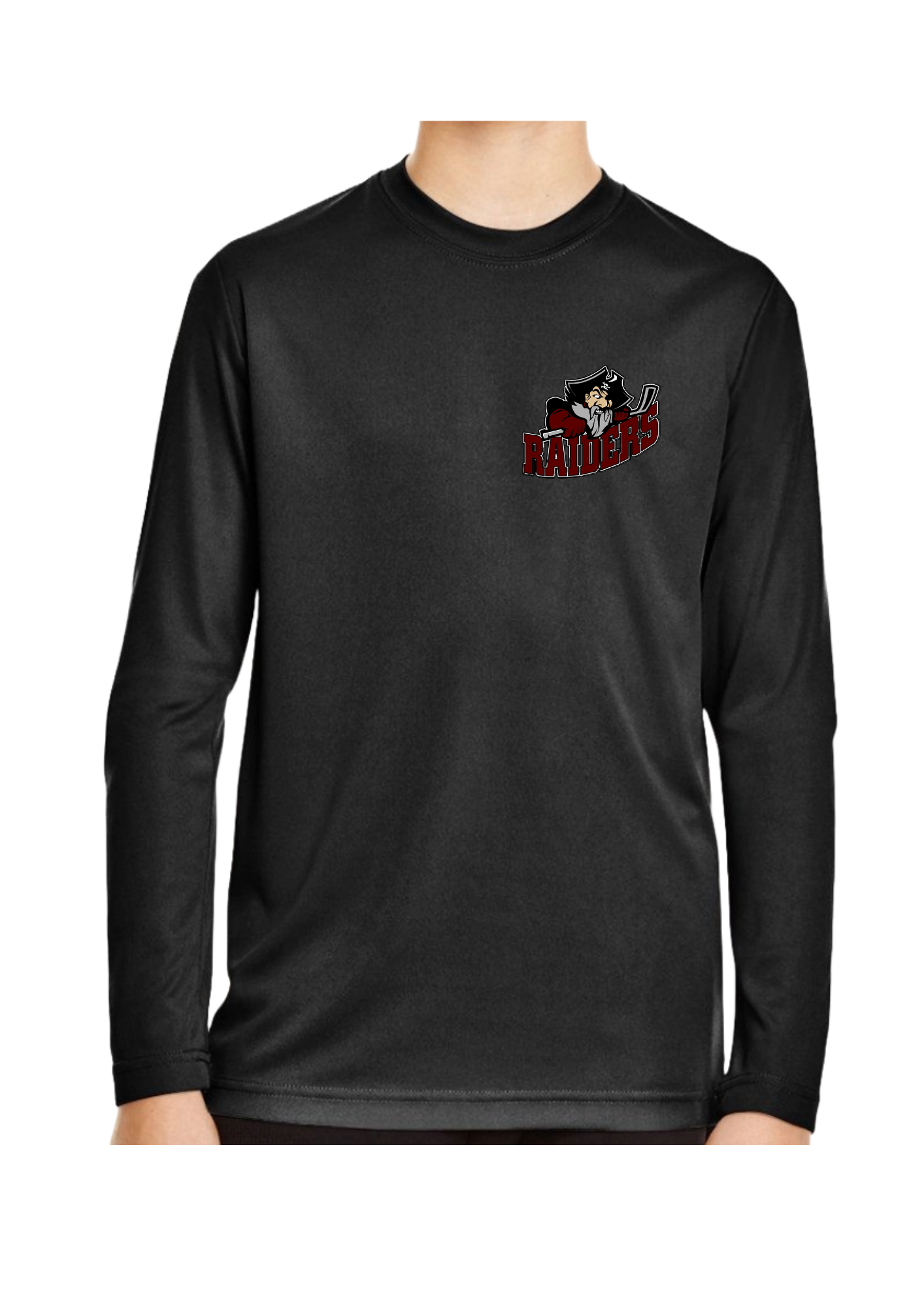 Seven Oaks Raiders performance long sleeve undershirt with moisture‑wicking polyester jersey - Coal Gray