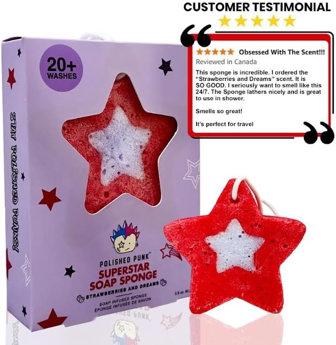 Superstar Soap Infused Sponge in Strawberries and Dreams - Image 2