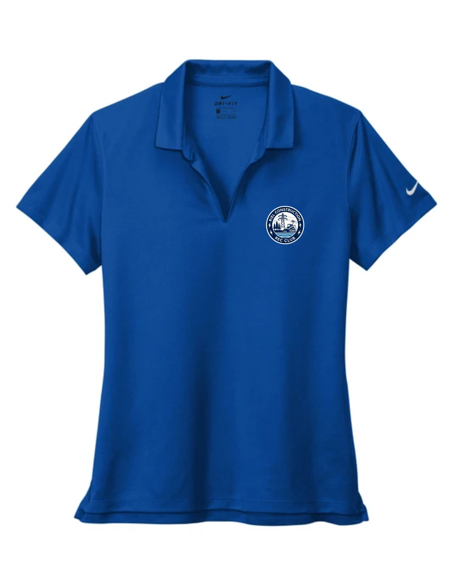 Riel Construction Rec Club Nike Micro Pique 2.0 polo with moisture‑wicking fabric and DTF graphics - Royal Blue