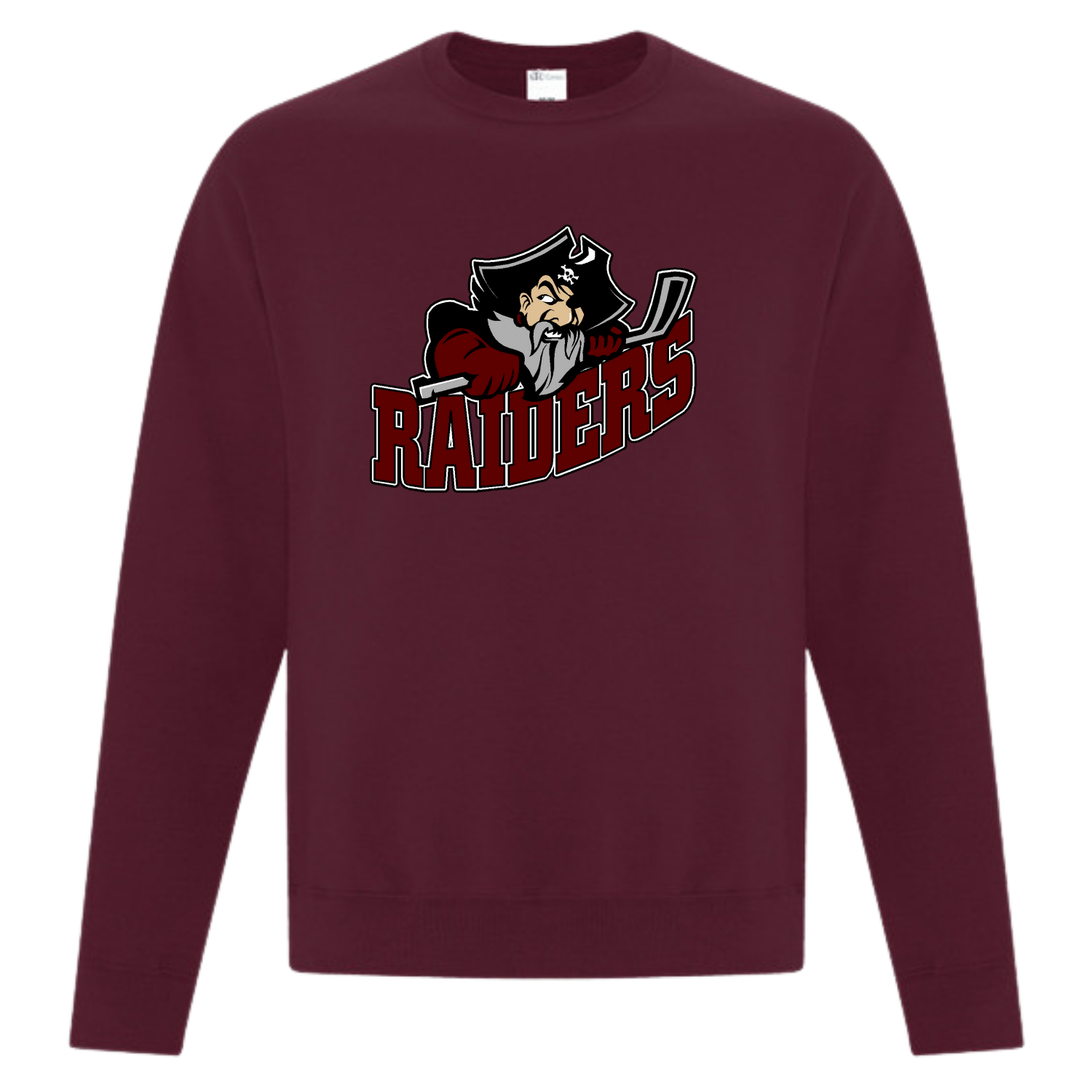 Seven Oaks Raiders fleece crew neck sweater with soft brushed interior and classic athletic fit - Maroon