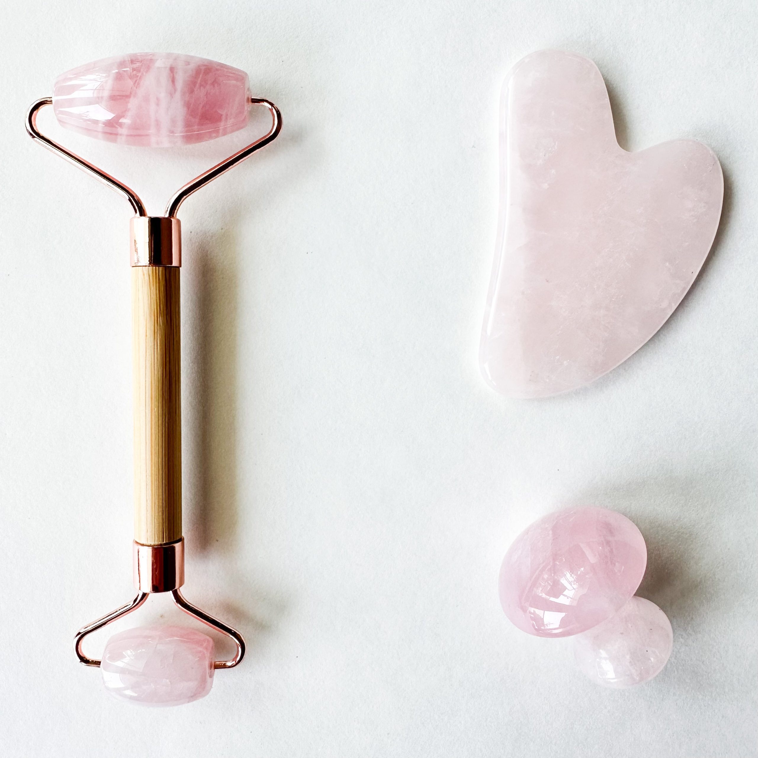 Smile Boutiques Ultimate Gua Sha Kit – Jade, Rose Quartz & Obsidian Facial Tools Pnk