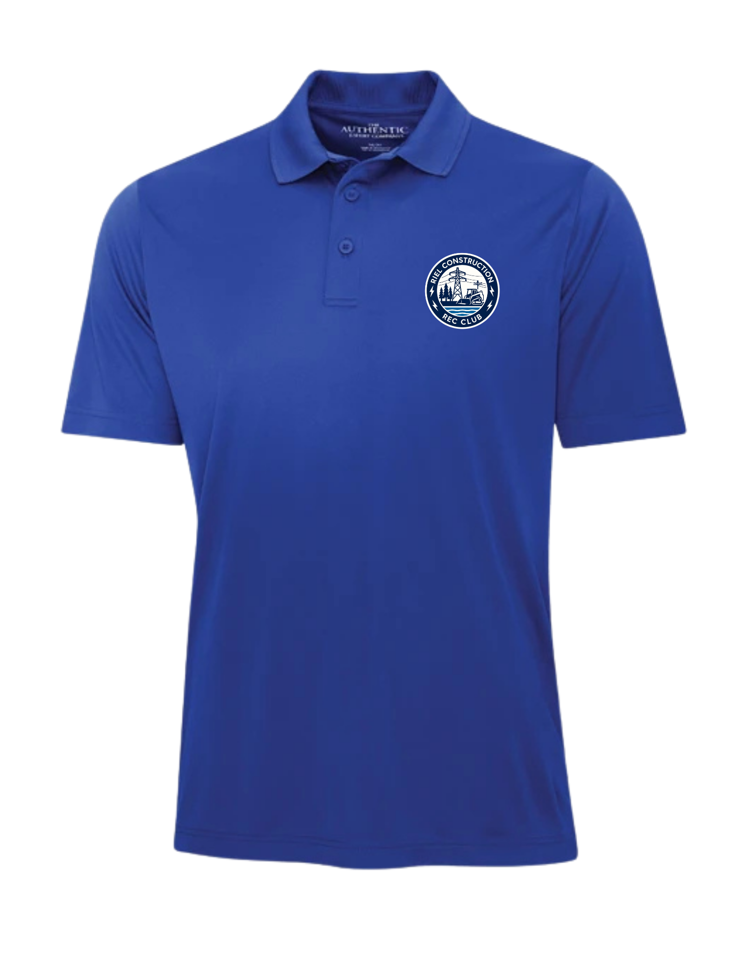 Riel Construction Rec Club ATC S4039 moisture‑wicking sport shirt with DTF printing -Royal Blue