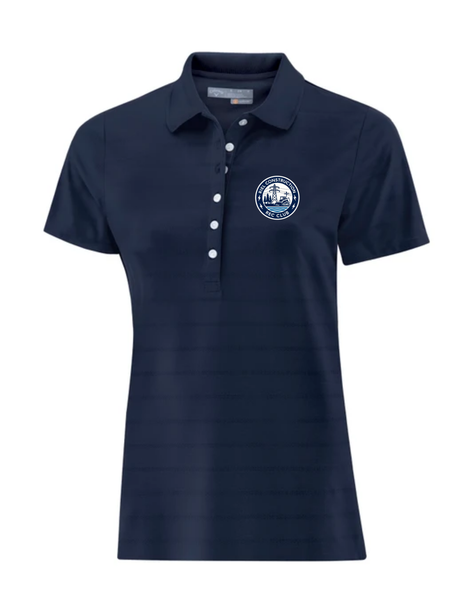 Riel Construction Rec Club Callaway Opti‑Vent Polo CGM451 with moisture‑wicking performance fabric - Navy