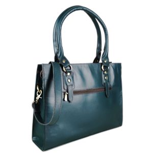 The Signature 15" Leather Laptop Bag, Bottle Green - Image 5