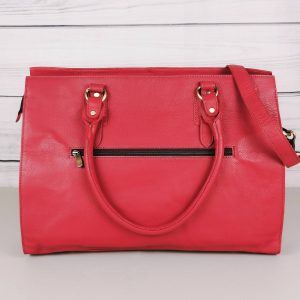 The Signature 17" Leather Laptop Bag, Ruby - Image 4