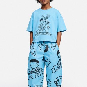Alternative view of 40Th Anniversary Printed Poplin Pant Sky Blue