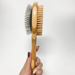 Bamboo Pet Brush with Sisal and Steel Bristles – Eco-Friendly Grooming - Image 3