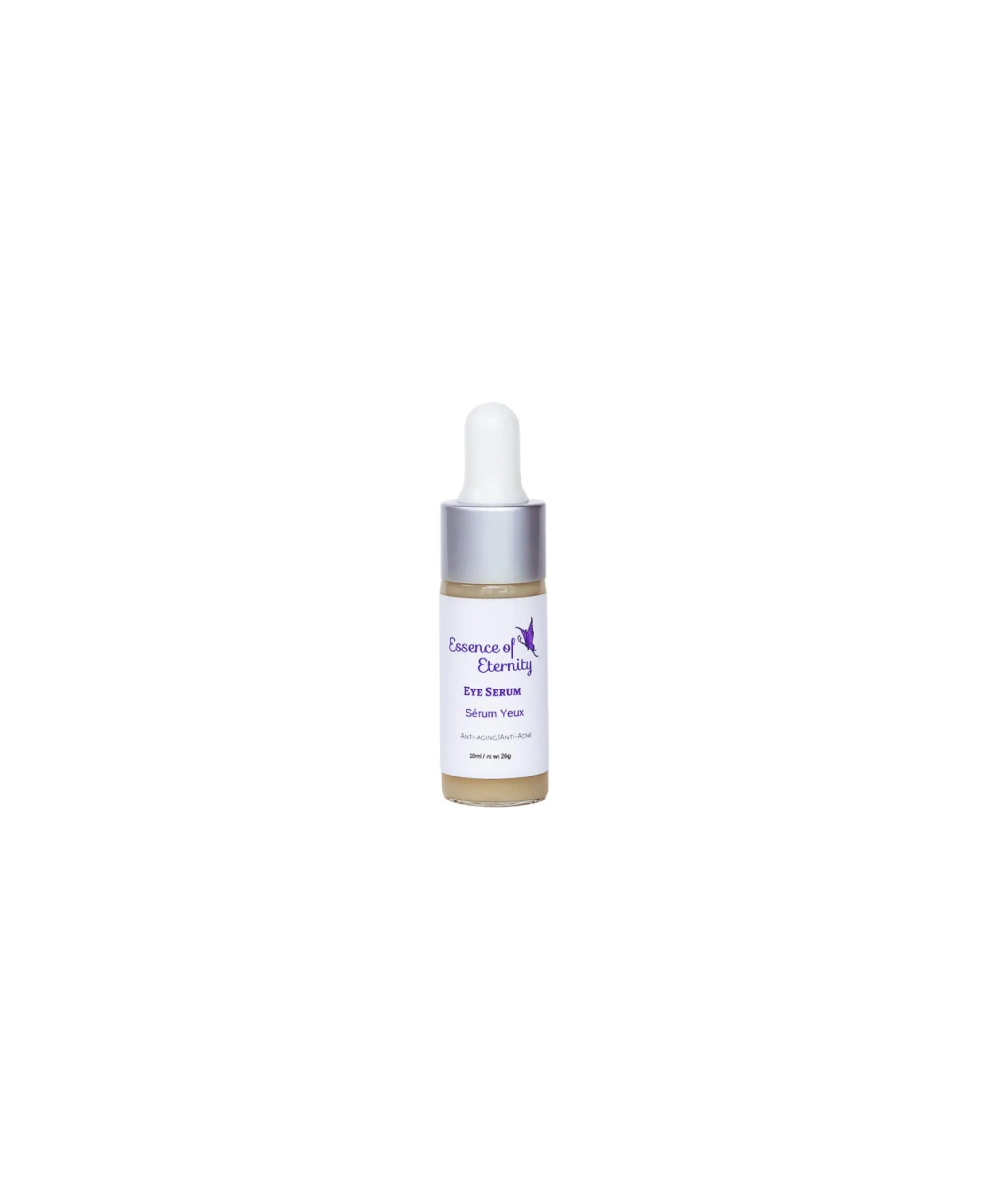 Essence of Eternity Eye Serum with hyaluronic acid, retinol, collagen, and botanical oils for reducing puffiness and fine lines