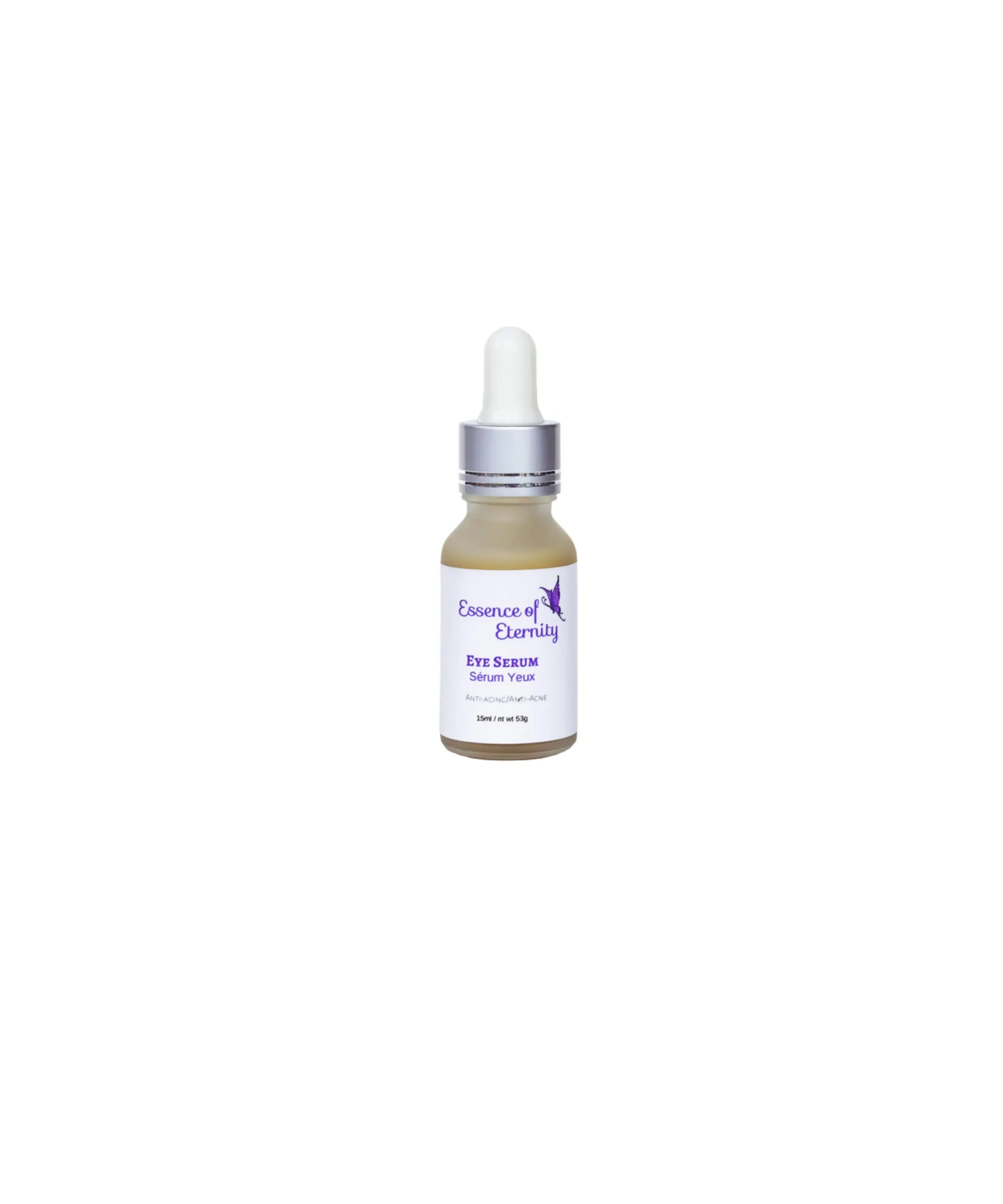 Essence of Eternity Eye Serum with hyaluronic acid, retinol, collagen, and botanical oils for reducing puffiness and fine lines