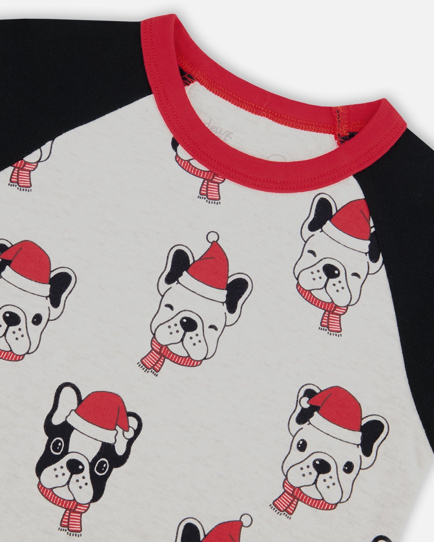 Organic Cotton Printed Dogs Two Piece Pajama Set Oatmeal Mix - Image 4