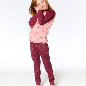 Alternative view of Organic Cotton Long Sleeve Two Piece Printed Penguins Pajama Set Pink