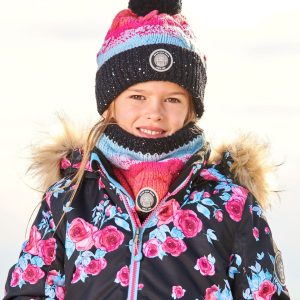 Knit Hat Gradient Blue, Coral And Fuschia - Image 3