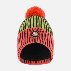 Knit Hat Black, Lime And Coral - Image 6