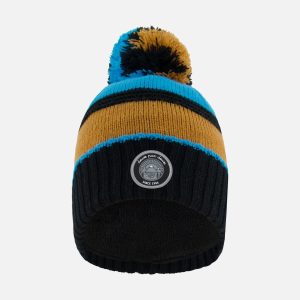 Knit Hat Blue, Black And Spice