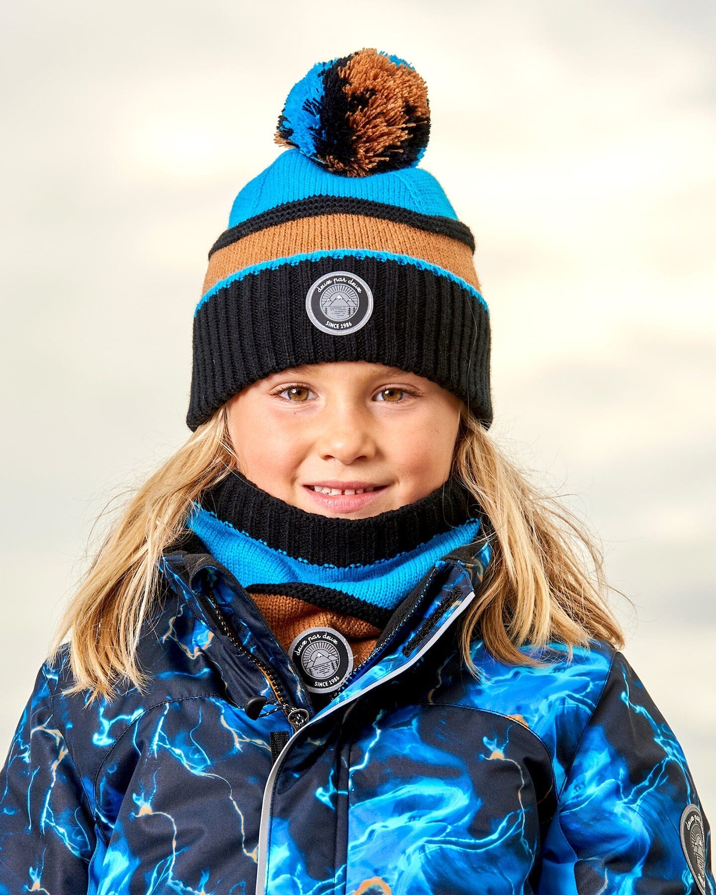 Knit Hat Blue, Black And Spice - Image 2
