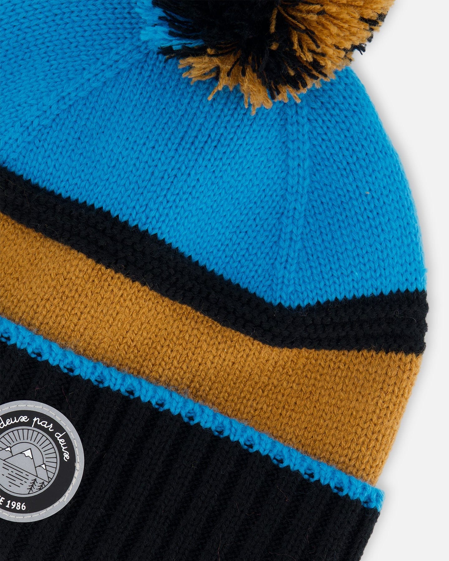 Knit Hat Blue, Black And Spice - Image 4
