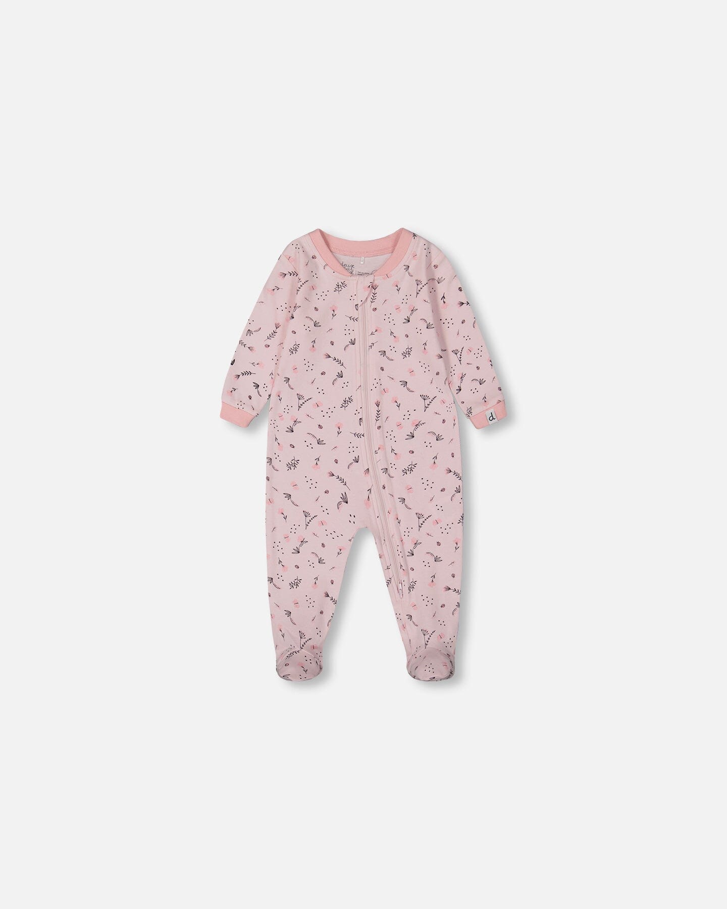 Printed Organic Cotton One-Piece Pajama Off-White And Multi Truck - Image 4