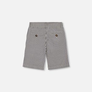 Alternative view of Slant Pocket Bermuda Shorts Navy Blue Striped