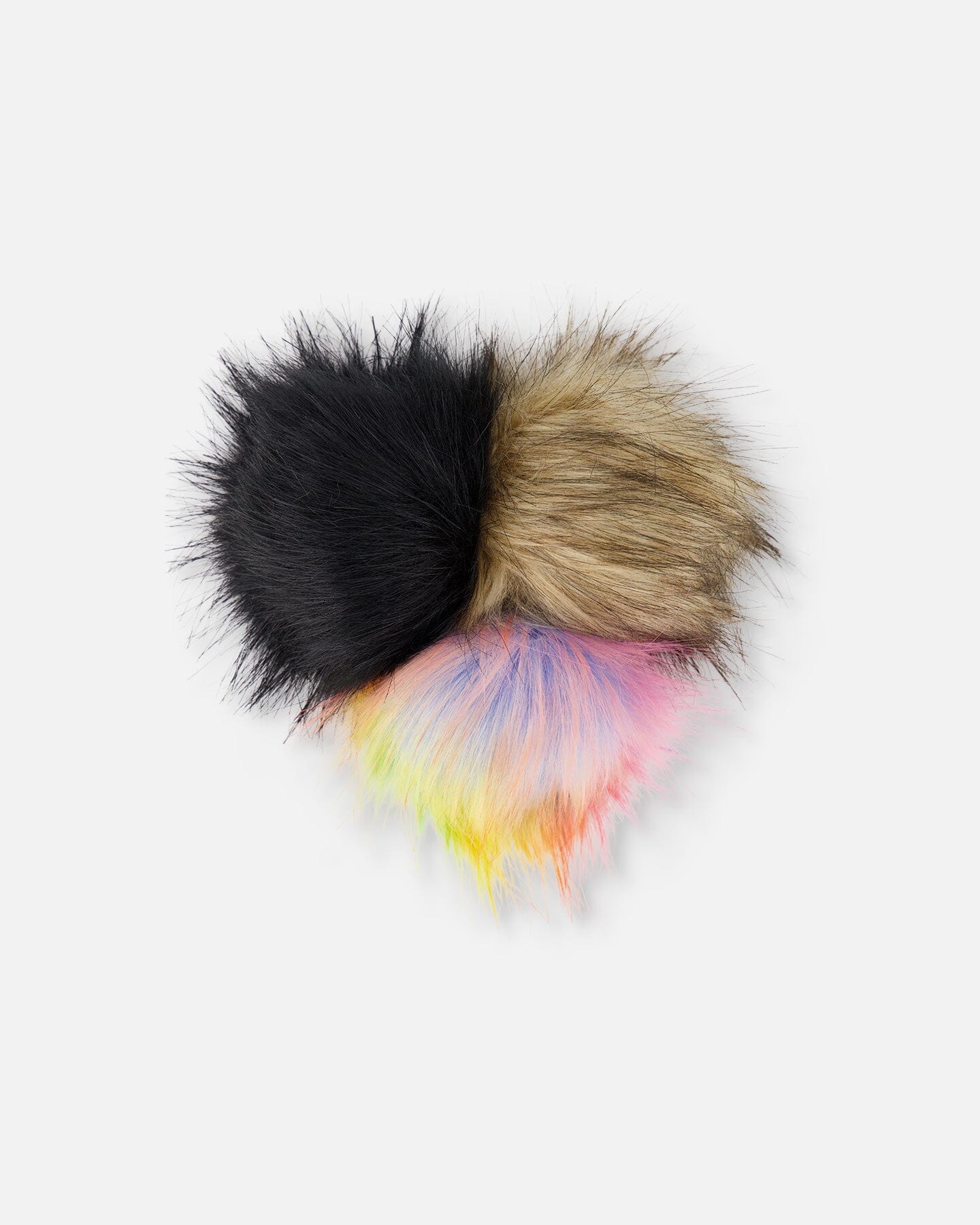 Beige Fake Fur Pompom For Hat - Image 3