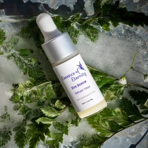 Essence of Eternity Eye Serum with hyaluronic acid, retinol, collagen, and botanical oils for reducing puffiness and fine lines