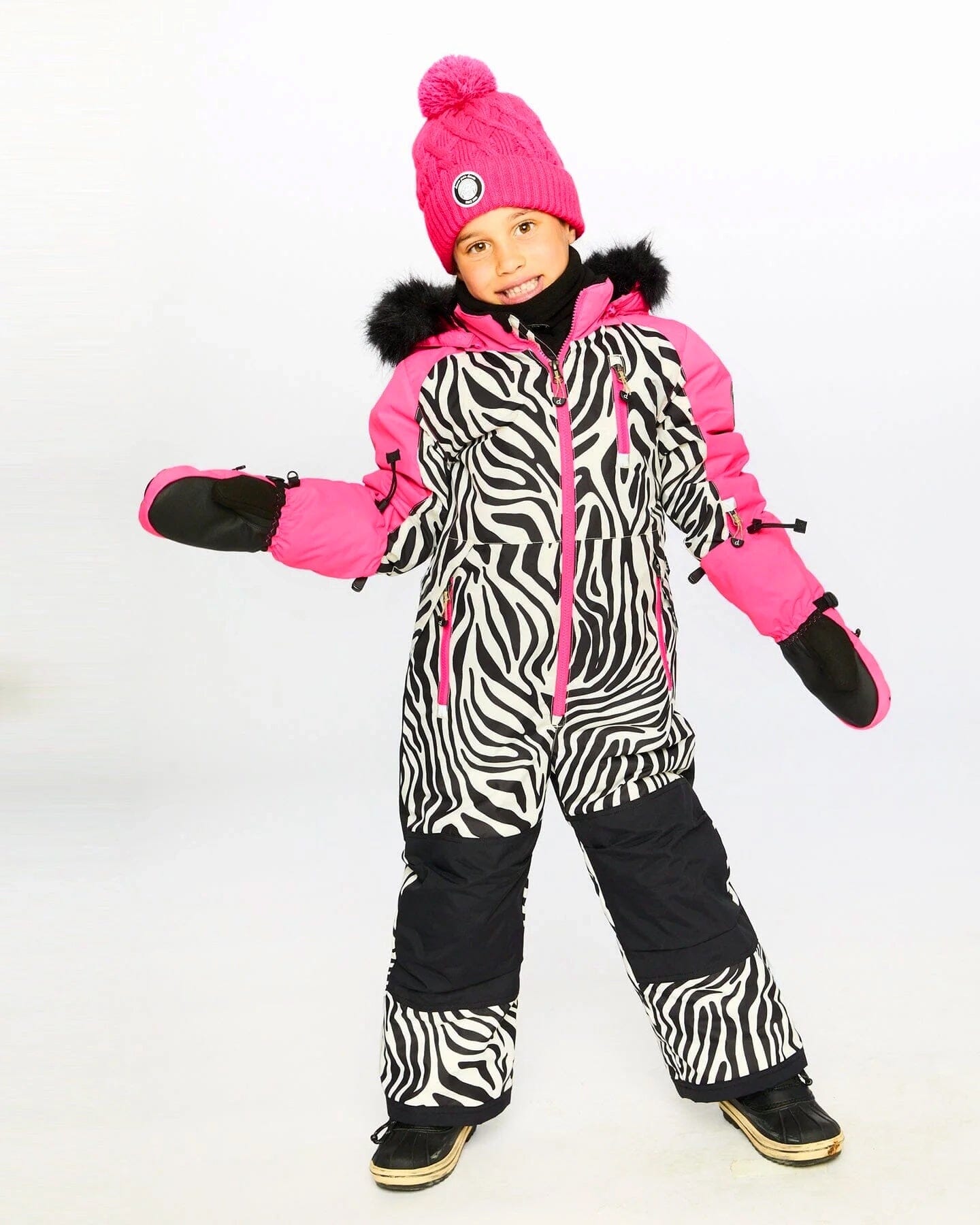 One-Piece Play Snowsuit Zebra Print - Image 2
