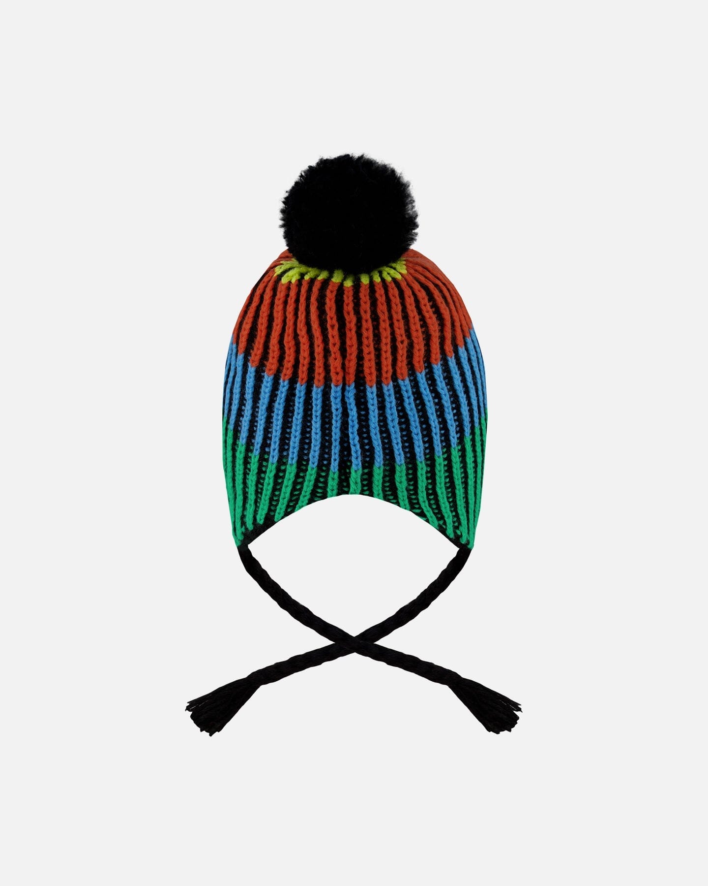 Lined Peruvian Knit Winter Hat With Pompom Multicolor - Image 3