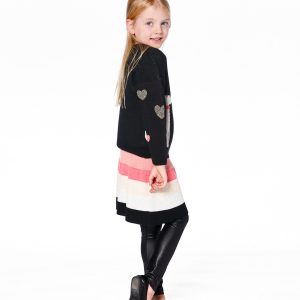 Alternative view of Striped Knit Skirt Beige Black And Pink