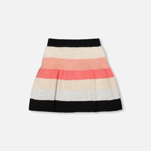 Striped Knit Skirt Beige Black And Pink - Image 3